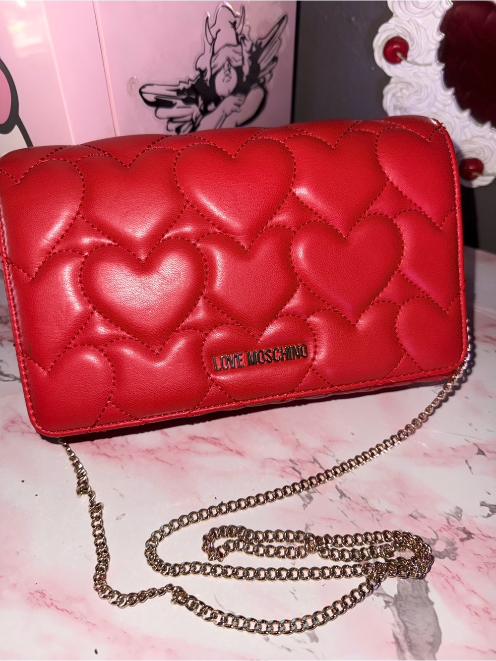 Love Moschino Red Heart Pattern Crossbody - Picture 13 of 16